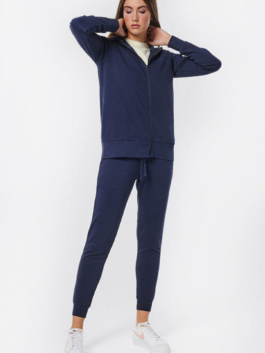 Women's Sweatshirt Jacket Hooded Navy Blue