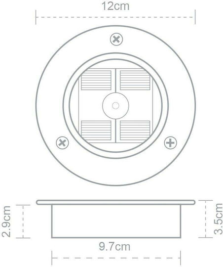 123led Ηλιακό Φωτιστικό Δαπέδου 50lm Ψυχρό Λευκό 5500K με Φωτοκύτταρο IP65