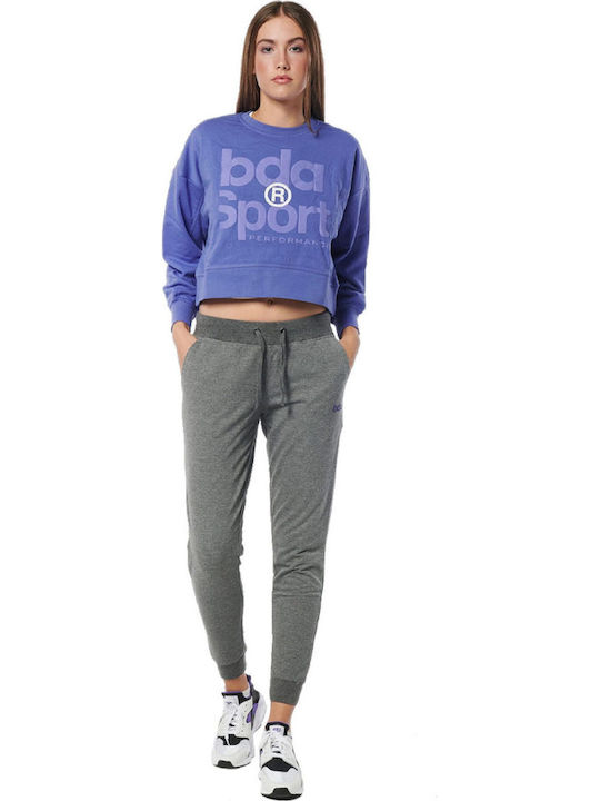 Παντελόνι Φόρμας με Λάστιχο Fleece Dark Grey Melange
