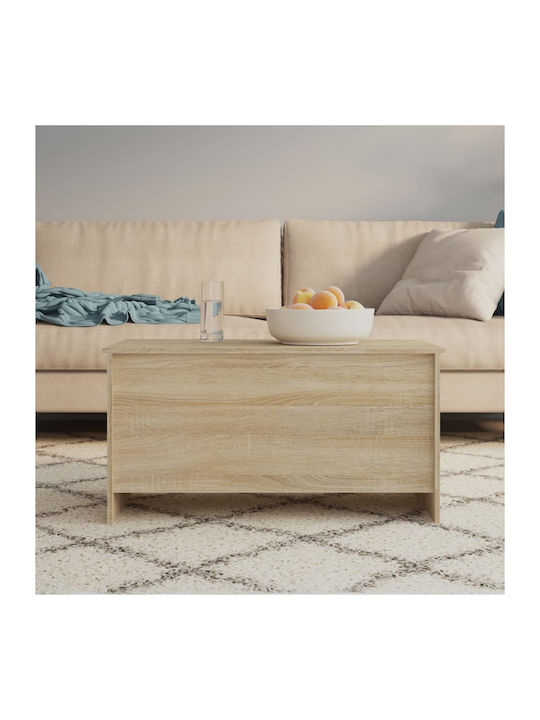 Rectangular Central Wooden Coffee Table with Lifting Mechanism Brown W102xD55.5xH52.5cm