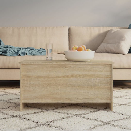 Rectangular Central Wooden Coffee Table with Lifting Mechanism Brown W102xD55.5xH52.5cm
