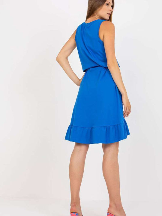 Rue Paris Summer Mini Dress Blue