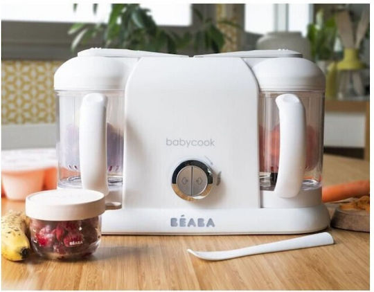 Beaba Babycook Duo Food Steamer with Blender with 2 Steaming Decks 2.2lt White Silver