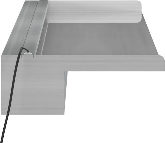 vidaXL Pool Waterfall with LED Lighting made of Stainless Steel 108x108cm Silver