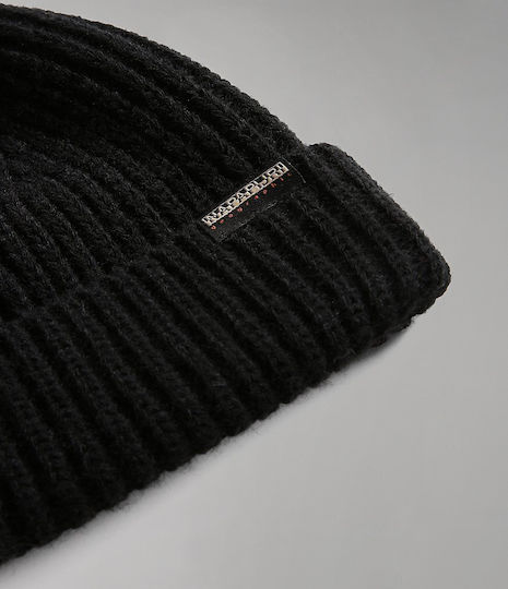 Foli 3 Beanie Masculin Căciulă cu Tricotaj Rib în culoarea Negru