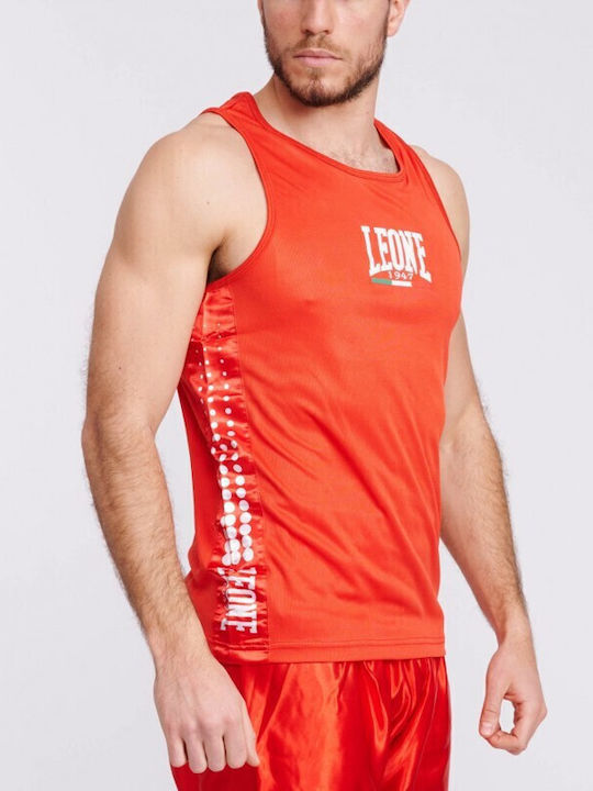 Leone Boxing Singlet AB726 Ανδρική Αμάνικη Μπλούζα Κόκκινη για Boxing Κόκκινη