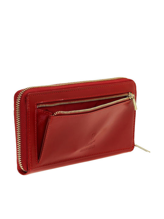 Large Leather Women's Wallet with RFID Red