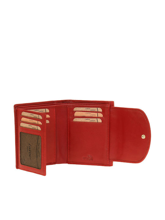 Small Leather Women's Wallet with RFID Red