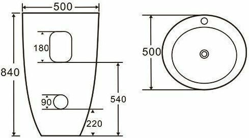 Piccadilly Μ9001 Νιπτήρας Δαπέδου Πορσελάνης 50x50cm Λευκός