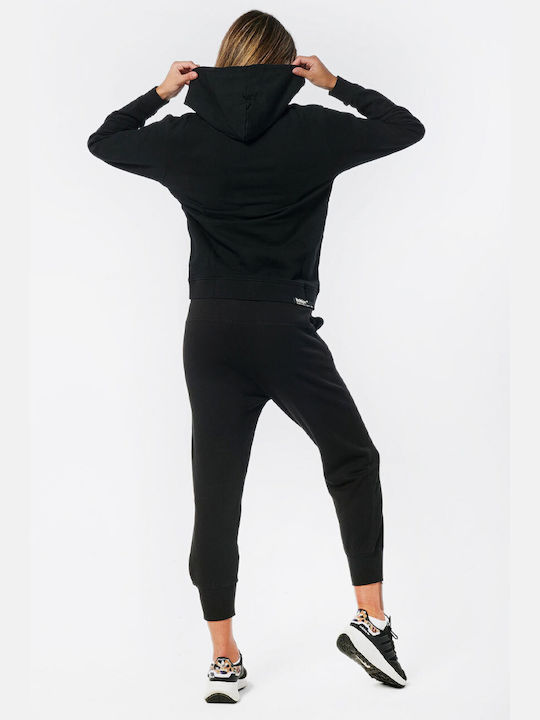 Body Action Women's Hooded Sweatshirt Black