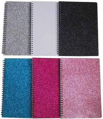 Next Spiral Notebooks Ruled B5 70 Sheets 2 Subjects Glitter 10pcs (Μiscellaneous colours)