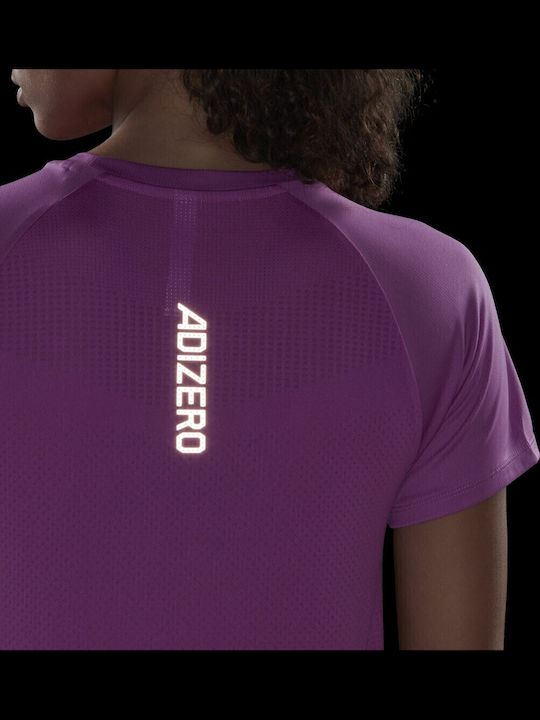 Adizero Γυναικείο T-shirt Fast Drying Semi Pulse Lilac