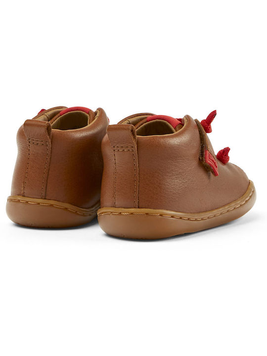 Peu Cami Kids Leather Boots with Lace Brown