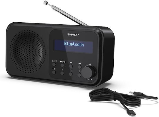 Sharp Tokyo Portable Radio Rechargeable DAB+ with Bluetooth and USB Black