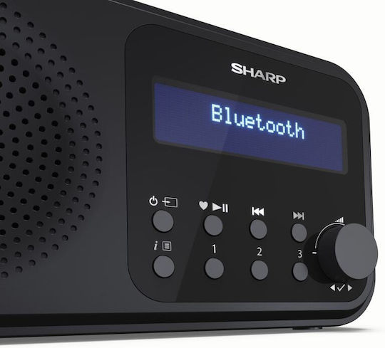 Sharp Tokyo Portable Radio Rechargeable DAB+ with Bluetooth and USB Black