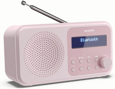 Sharp Tokyo Portable Radio Rechargeable DAB+ with Bluetooth and USB Pink