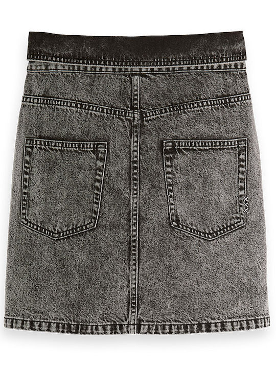 Denim Hoch tailliert Mini Rock Schwarz