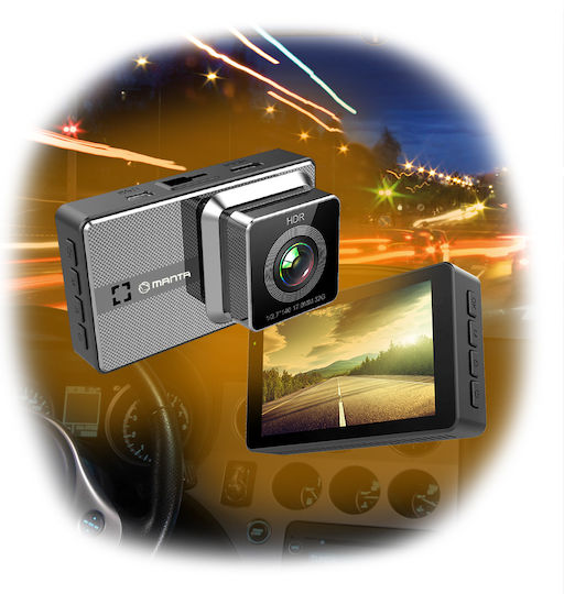 Manta Windshield Car DVR Set with Rear Camera, 3" Display with Clip