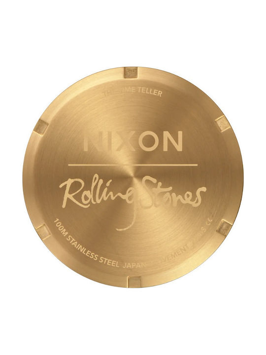 Nixon Rolling Stones Time Teller Γυναικείο Ρολόι 37mm Μπαταρίας με Χρυσό Μεταλλικό Μπρασελέ