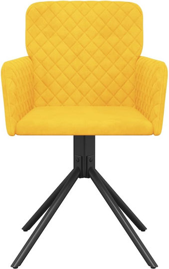 Dining Room Velvet Armchair Yellow 51.5x59x83.5cm 2pcs