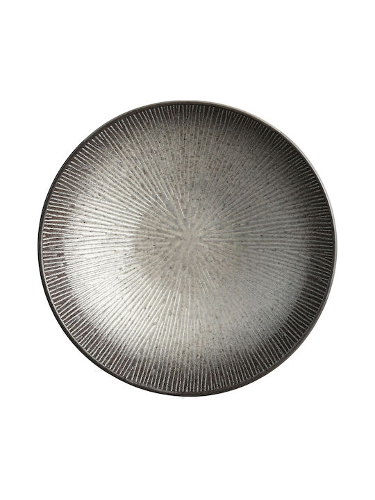 Plate Shallow Ceramic Gray with Diameter 19cm