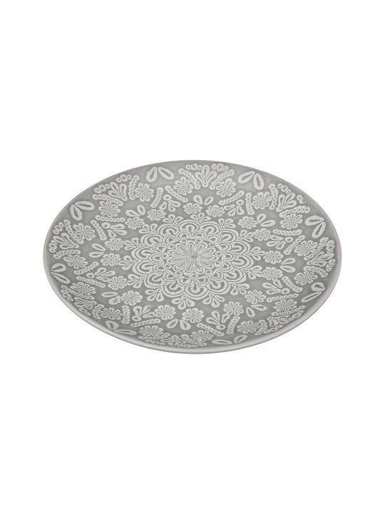 Plate Shallow Ceramic Gray with Diameter 27cm