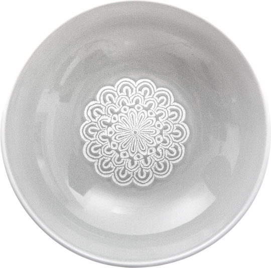 Plate Shallow Ceramic Gray with Diameter 20cm