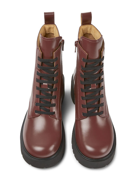 Milah Women's Ankle Boots with Medium Heel Burgundy