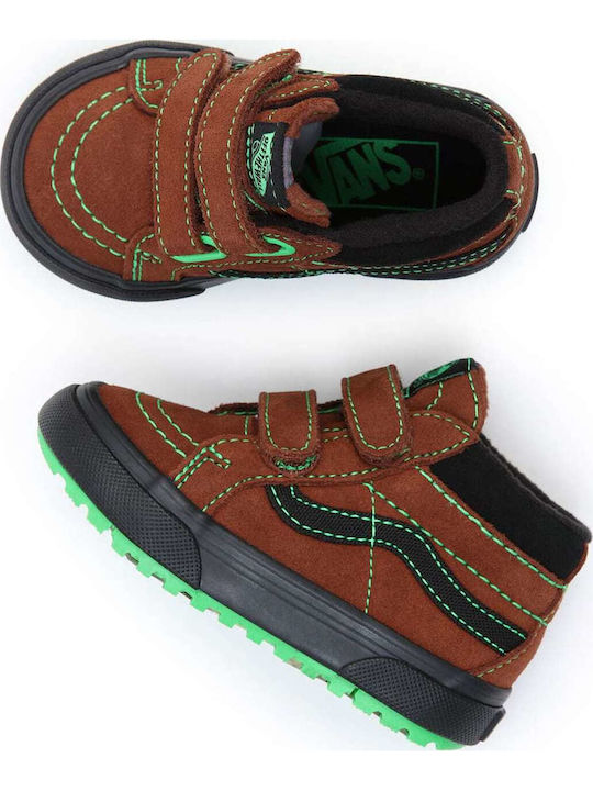 Sk8 Mid Kids Sneakers High with Scratch Brown