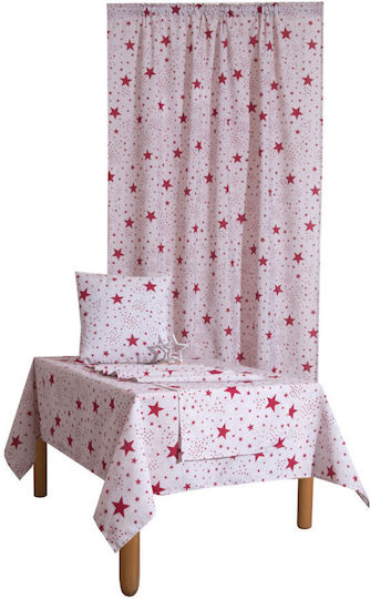 Viopros Viopros Christmas Tablecloth Fabric Square Stars 85x85cm