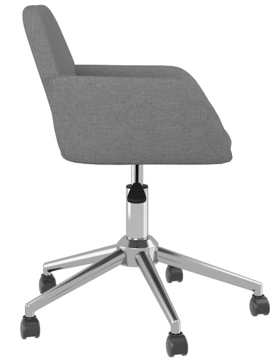 Rotativă Scaun Vizitator cu Brațe & Roți Gri 54x60.5x80.5cm 2buc
