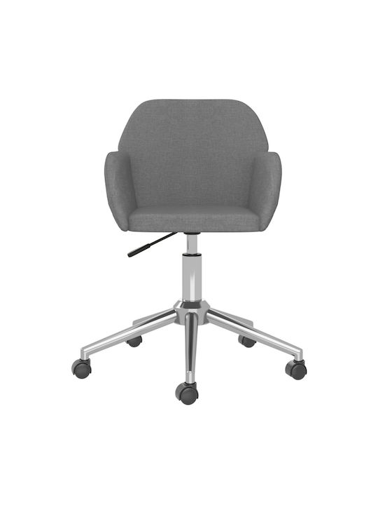 Rotativă Scaun Vizitator cu Brațe & Roți Gri 54x60.5x80.5cm 2buc