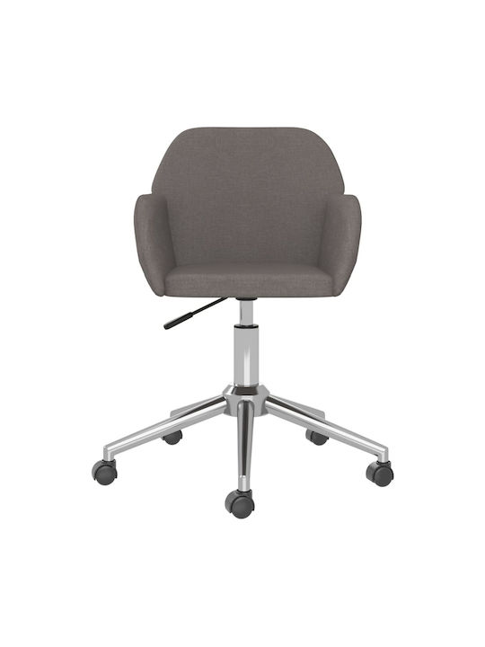 Swivel Visitor Chair with Arms & Wheels Γκρι 54x60.5x80.5cm 2pcs