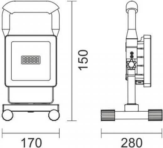 Spot Light Electric Jobsite Light LED IP65 with Brightness up to 2400lm
