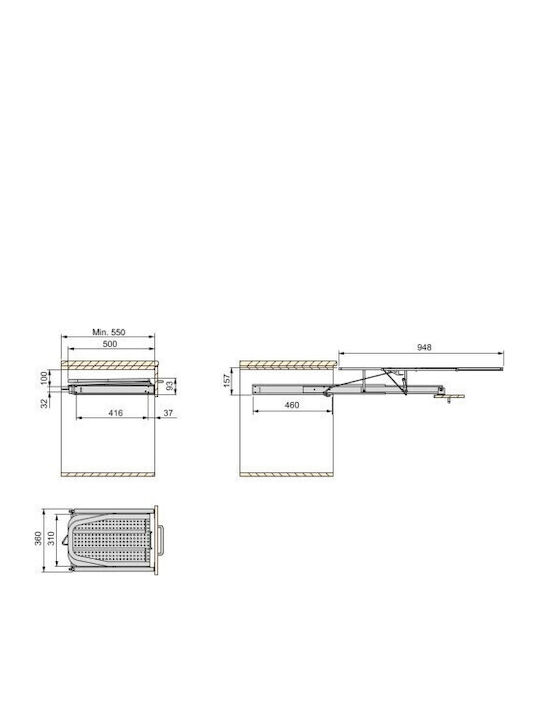 Emuca Masă de călcat pentru fier de călcat cu abur Compact 94.5cm