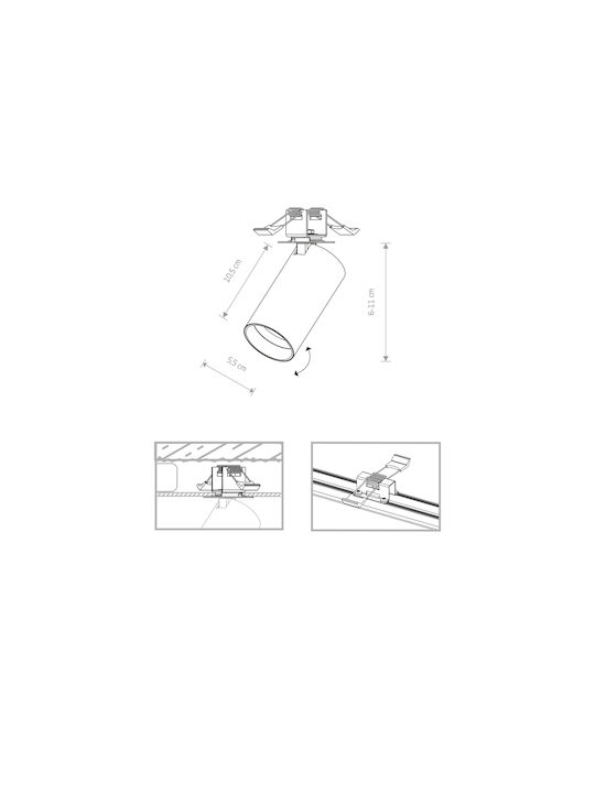 Nowodvorski Mono Surface Единично Спот с Цокъл GU10 в Черен Цвят