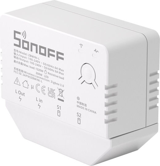 Sonoff Smart Switch 1 Καναλιού Wi-Fi & ZigBee 6A (χωρίς Ουδέτερο)