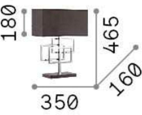 Ideal Lux Luxury TL1 Μεταλλικό Πορτατίφ για Ντουί E14 με Μαύρο Καπέλο και Χρυσή Βάση
