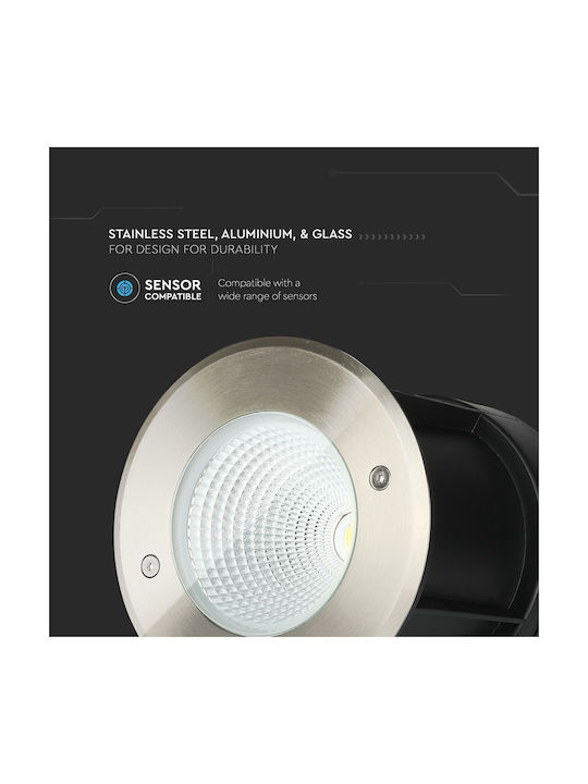 V-TAC Spot De Podea LED 10W Cu Lumină Alb Natural IP67 Negru