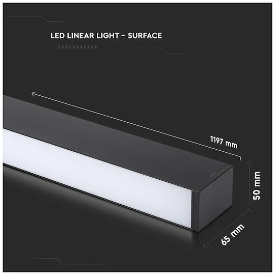 V-TAC LED Lumina liniară Lumină Plafon Alb rece IP20 cu Intensitate Reglabilă 120cm