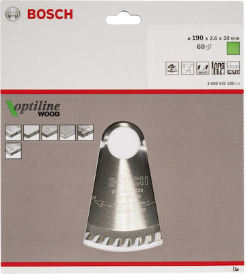 Bosch 2608641188 Δίσκος Κοπής Ξύλου 190mm με 60 Δόντια