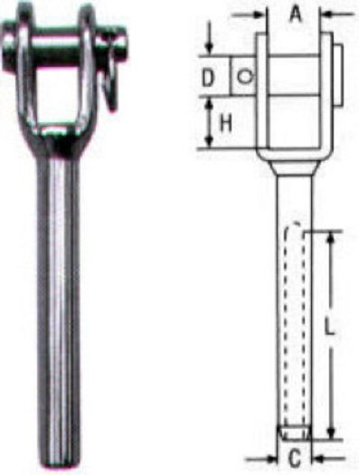 Schiffschlüssel Edelstahl Ende Presse IM8316 A4 4mm 1Stück