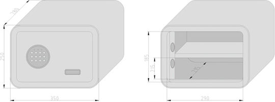 Basi MySafe 350 Hotel Safe with Digital Lock L35xW28xH25cm 2018-0000-SCH