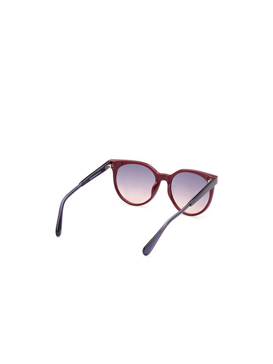 Max & Co Women's Sunglasses with Burgundy Plastic Frame and Purple Gradient Lens MO0044 69W