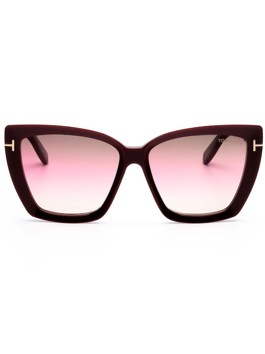 Tom Ford Sonnenbrillen mit Burgundisch Rahmen und Rosa Verlaufsfarbe Linse FT0920/S 69F