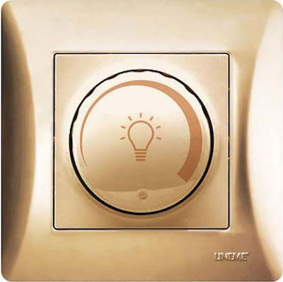 Lineme Recessed Simple Front Dimmer Switch Rotary 500W Gold 50-00110-9