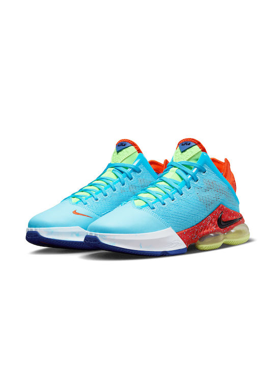 Nike LeBron 19 Scăzut Pantofi de baschet Albastru Chill / Negru / Criminal Deschis