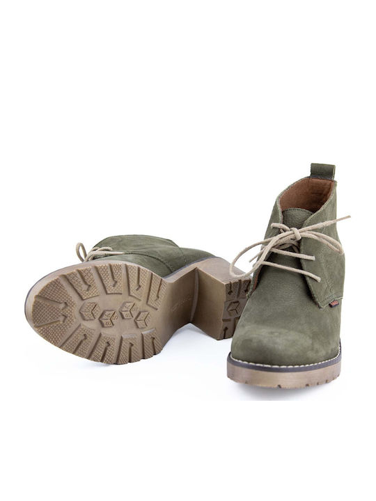 Δερμάτινα Γυναικεία Μποτάκια Oxfords με Μεσαίο Τακούνι Oil