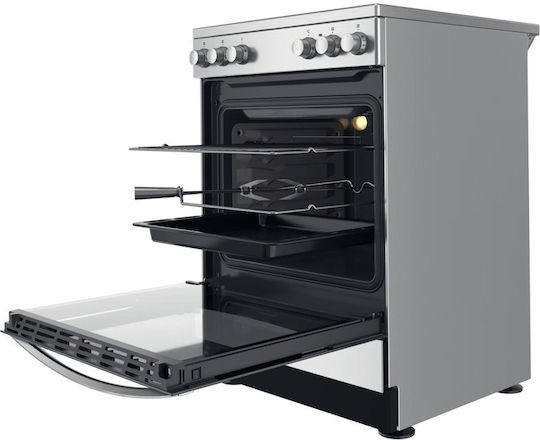 Indesit Κουζίνα 69lt με Κεραμικές Εστίες Π60εκ. Λευκή