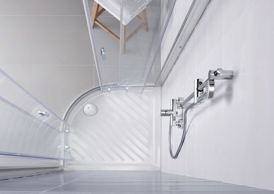 Roca Semicircular Porcelain Shower White Roma 80x80x5.5cm